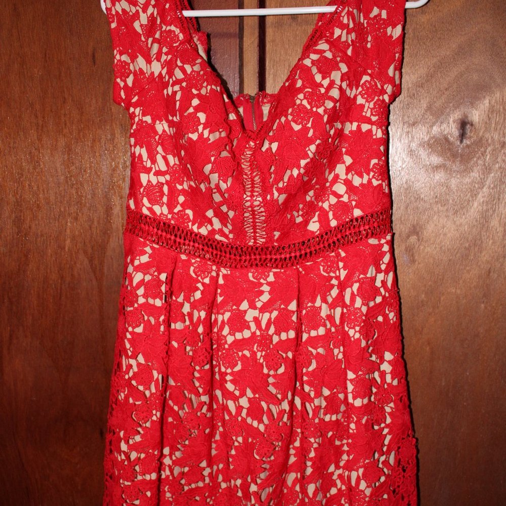 Francesca's red cocktail dress